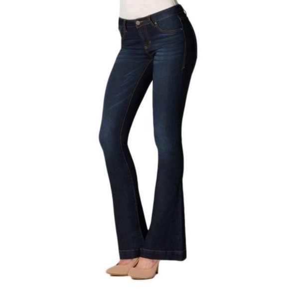 DEAR JOHN Backstage Flare Black Wash Denim Jeans size 32 - Picture 1 of 14